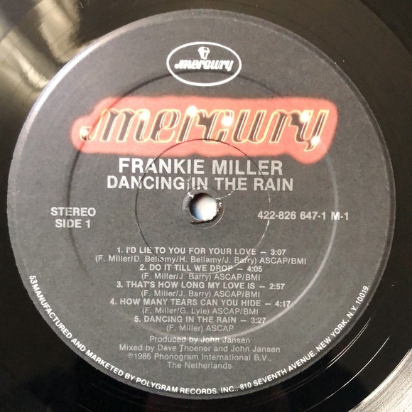 Frankie Miller Dancing In The Rain Vinyl Lp Record Album '86 - Picture 2 of 6